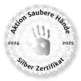Silber Zertifikat für das Albertinen Krankenhaus der Aktion Saubere Hände Silber Zertifikat für das Albertinen Krankenhaus der Aktion Saubere Hände