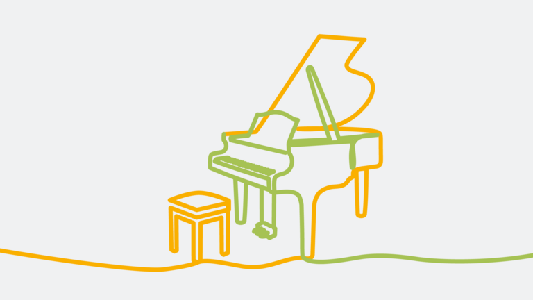 Bändergrafik eines Konzertflügels Bändergrafik eines Konzertflügels